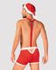 Чоловічий еротичний костюм Санта-Клауса Obsessive Mr Claus S/M, боксери на підтяжках, шапочка з помп SO7294 фото 2