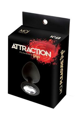 Анальна пробка з кристалом MAI Attraction Toys №48 Black, довжина 8,2 см, діаметр 3,5 см SO4631 фото