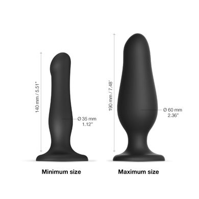 Надувний фалоімітатор Strap-On-Me INFLATABLE DILDO PLUG - NOIR, кулька всередині, діаметр до 6 см SO7383 фото