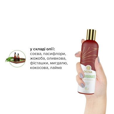 Натуральное массажное масло DONA Reinvigorate - Coconut & Lime (120 мл) с эфирными маслами SO2622 фото