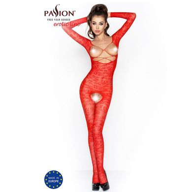 Бодістокінг Passion BS031 red, комбінезон з відкритими грудьми PBS031R фото