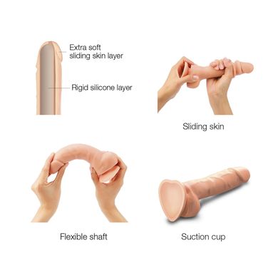 Реалистичный фаллоимитатор Strap-On-Me Sliding Skin Realistic Dildo Vanille - S, эффект подвижной ко SO6251 фото