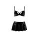 Комплект білизни під латекс DEBY SET black S/M - Passion: ліф, міні-спідничка, стрінги PS25702 фото 3