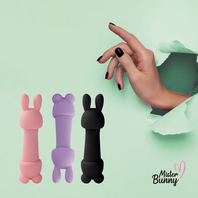 Мінівібратор FeelzToys Mister Bunny Black з двома насадками SO4438 фото