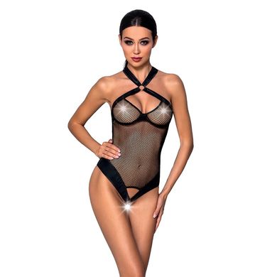 Сітчастий боді з халтером Amanda Body black L/XL - Passion SO5315 фото