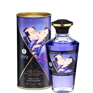 Розігрівальна олія Shunga Aphrodisiac Warming Oil – Exotic Fruits (100 мл) без цукру, смачна SO2495 фото