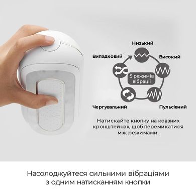 Вібромастурбатор Tenga Flip Zero Electronic Vibration White, змінна інтенсивність, розкладний SO2010 фото