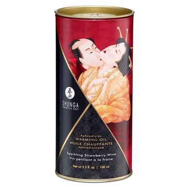 Розігрівальна олія Shunga Aphrodisiac Warming Oil – Sparkling Strawberry Wine (100 мл) без цукру SO2497 фото