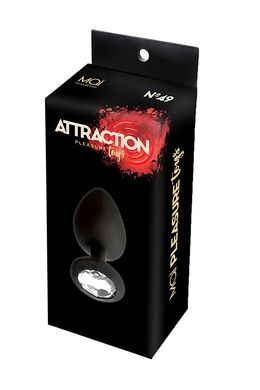 Анальна пробка з кристалом MAI Attraction Toys №49 Black (м'ята упаковка) SO4632-R фото