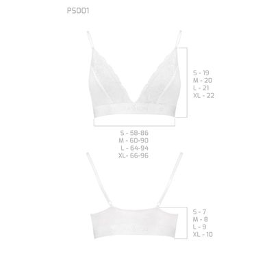 Еластичний топ з мереживом Passion PS001 TOP white, size L SO4187 фото