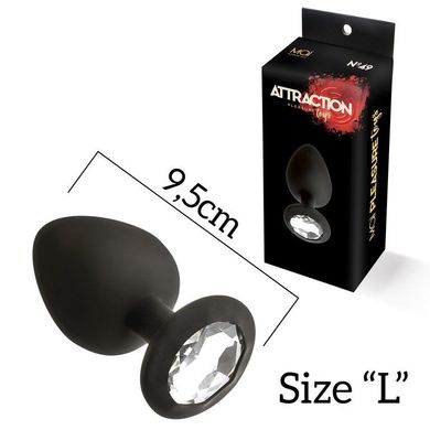 Анальна пробка з кристалом MAI Attraction Toys №49 Black (м'ята упаковка) SO4632-R фото