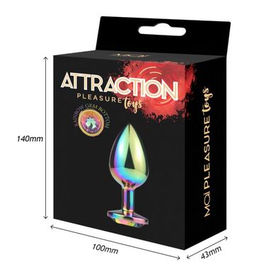 Металева анальна пробка MAI Attraction Toys №74 Rainbow SO6040 фото