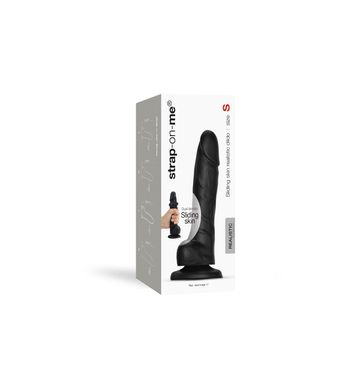 Реалистичный фаллоимитатор Strap-On-Me Sliding Skin Realistic Dildo Black - S, эффект подвижной кожи SO6252 фото