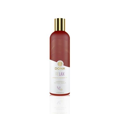 Натуральное массажное масло DONA Relax - Lavender & Tahitian Vanilla (120 мл) с эфирными маслами SO2623 фото