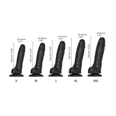 Реалистичный фаллоимитатор Strap-On-Me Sliding Skin Realistic Dildo Black - S, эффект подвижной кожи SO6252 фото