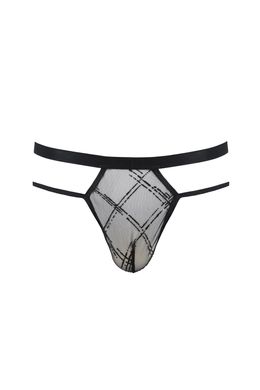 Чоловічі прозорі стринги Passion 029 Thong Collin XXL/XXXL Black, сітка SO7560 фото