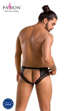 Чоловічі труси з ланцюжком Passion 030 Slip Tom S/M Black, екошкіра, відкриті сідниці SO7562 фото