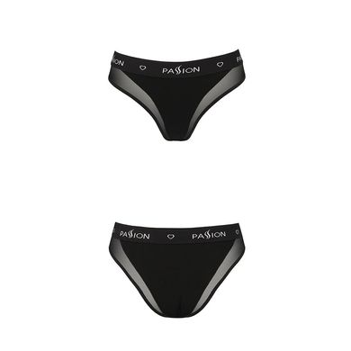 Трусики з прозорою вставкою Passion PS002 PANTIES black, size L SO4191 фото