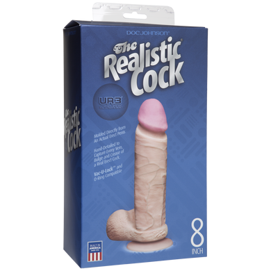 Фаллоимитатор Doc Johnson The Realistic Cock 8 inch White - ULTRASKYN, Vack-U-Lock, диаметр 5,1см SO1551 фото