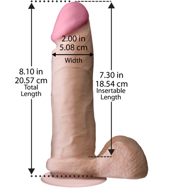 Фаллоимитатор Doc Johnson The Realistic Cock 8 inch White - ULTRASKYN, Vack-U-Lock, диаметр 5,1см SO1551 фото