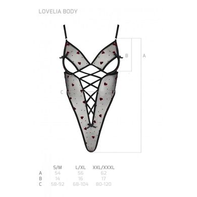 Еротичний боді з малюнком LOVELIA BODY black S/M - Passion SO4754 фото