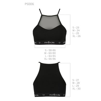 Спортивний топ з прозорою вставкою Passion PS006 TOP black, size XL SO4242 фото