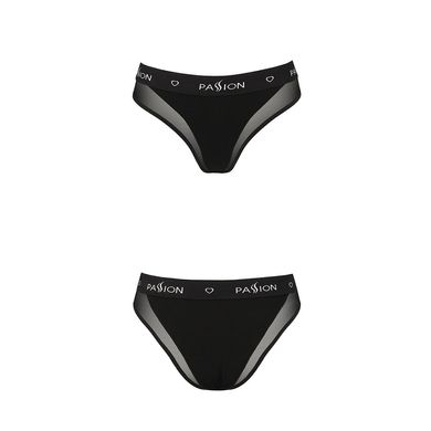 Трусики з прозорою вставкою Passion PS002 PANTIES black, size M SO4192 фото