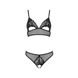 Комплект: бралет з ажурним ліфом та відкритими трусиками Christa Set with Open Bra black L/XL — Pass SO5759 фото 3