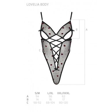 Еротичний боді з малюнком LOVELIA BODY black XXL/XXXL - Passion SO4755 фото