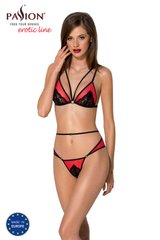 Комплект білизни Passion PEONIA SET L/XL red, бра, трусики SO8466 фото