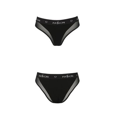 Трусики з прозорою вставкою Passion PS002 PANTIES black, size XL SO4194 фото