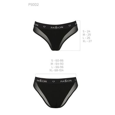 Трусики з прозорою вставкою Passion PS002 PANTIES black, size XL SO4194 фото