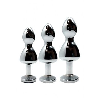 Металева анальна пробка Wooomy Lollypop Double Ball Metal Plug S, діаметр 2,8 см, довжина 8,5 см SO7417 фото