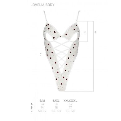 Еротичний боді з малюнком LOVELIA BODY white XXL/XXXL - Passion SO4758 фото