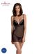 Сорочка Passion DELIENA CHEMISE L/XL black, стринги с заниженной талией SO8418 фото 1