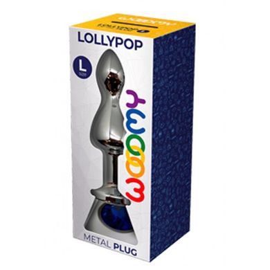 Металева анальна пробка Wooomy Lollypop Double Ball Metal Plug Blue L діаметр 3,5 см, довжина 10,5см SO7419 фото