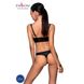 Комплект з екошкіри з люверсами та ремінцями Malwia Bikini black XXL/XXXL — Passion, бра та трусики SO5764 фото 2