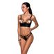 Комплект з екошкіри з люверсами та ремінцями Malwia Bikini black XXL/XXXL — Passion, бра та трусики SO5764 фото 1