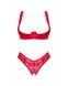 Комплект білизни Obsessive Lacelove cupless 2-pcs set XS/S Red, відкритий доступ, відкриті груди SO8652 фото 3