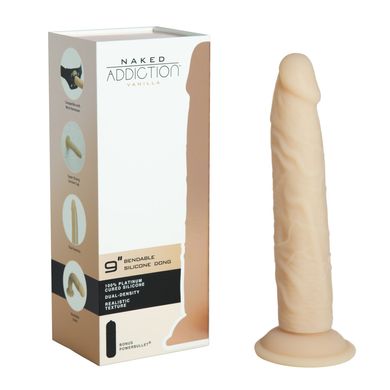 Фаллоимитатор Naked Addiction – 9” Silicone Dual Density Bendable Dildo - Vanilla SO8906 фото