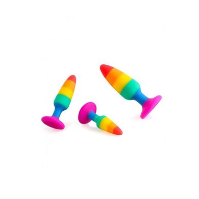 Силіконова анальна пробка Wooomy Hiperloo Silicone Rainbow Plug S, діаметр 2,4 см, довжина 9 см SO7424 фото