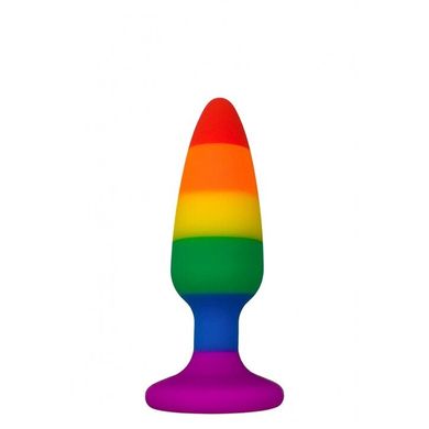 Силіконова анальна пробка Wooomy Hiperloo Silicone Rainbow Plug S, діаметр 2,4 см, довжина 9 см SO7424 фото