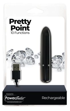 Вибропуля PowerBullet - Pretty Point Rechargeable Bullet Black SO5564 фото