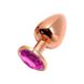 Металева анальна пробка Wooomy Tralalo Rose Gold Metal Plug Magenta L, діаметр 4 см, довжина 9 см SO7425 фото 1