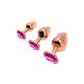 Металева анальна пробка Wooomy Tralalo Rose Gold Metal Plug Magenta L, діаметр 4 см, довжина 9 см SO7425 фото 4