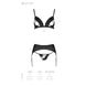 Комплект з екошкіри Passion Miley Set black L/XL: трусики, бюстгальтер, пояс для панчіх SO5771 фото 5