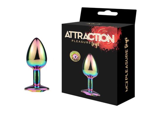 Металева анальна пробка MAI Attraction Toys №72 Rainbow SO6038 фото