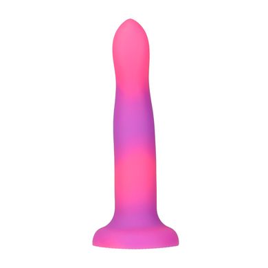 Фалоімітатор, що світиться в темряві, ADDICTION Rave 8″, Glow in the Dark Dildo Pink Purple, 20,3 см SO6850 фото