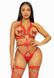 Портупея-тедді з ременів Leg Avenue Studded O-ring harness teddy S Red, екошкіра SO8560 фото 1