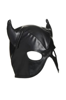 Маска Master Series Dungeon Demon Bondage Mask with Horns - Black SO8800 фото